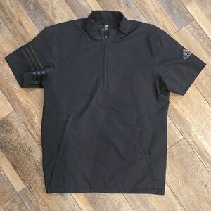 Adidas Men’s Provisional Short-Sleeve Rain Jacket Black 1/4 Zip Golf Pullover